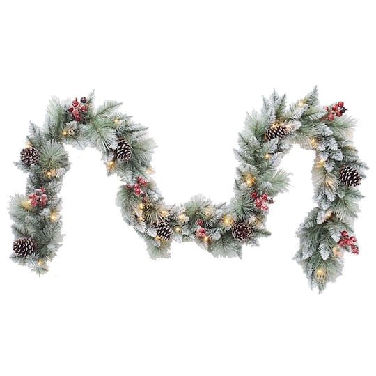 Santa's Workshop 9Ft Pre-Lit Glitter Mixed Garland By Santasworkshop | 9 ft | Michaels®